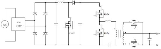 200W LED氮化鎵方案拓撲結構